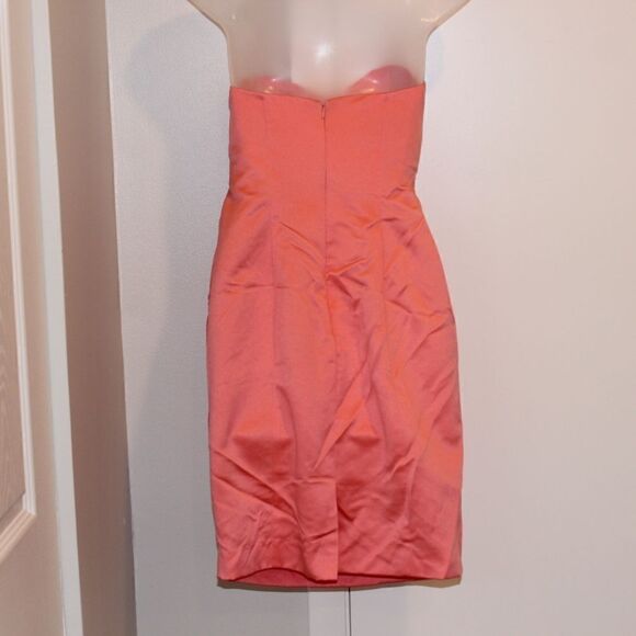 David's Bridal  Silk Orange Strapless Mini Dress Women Size 2 - Picture 6 of 10